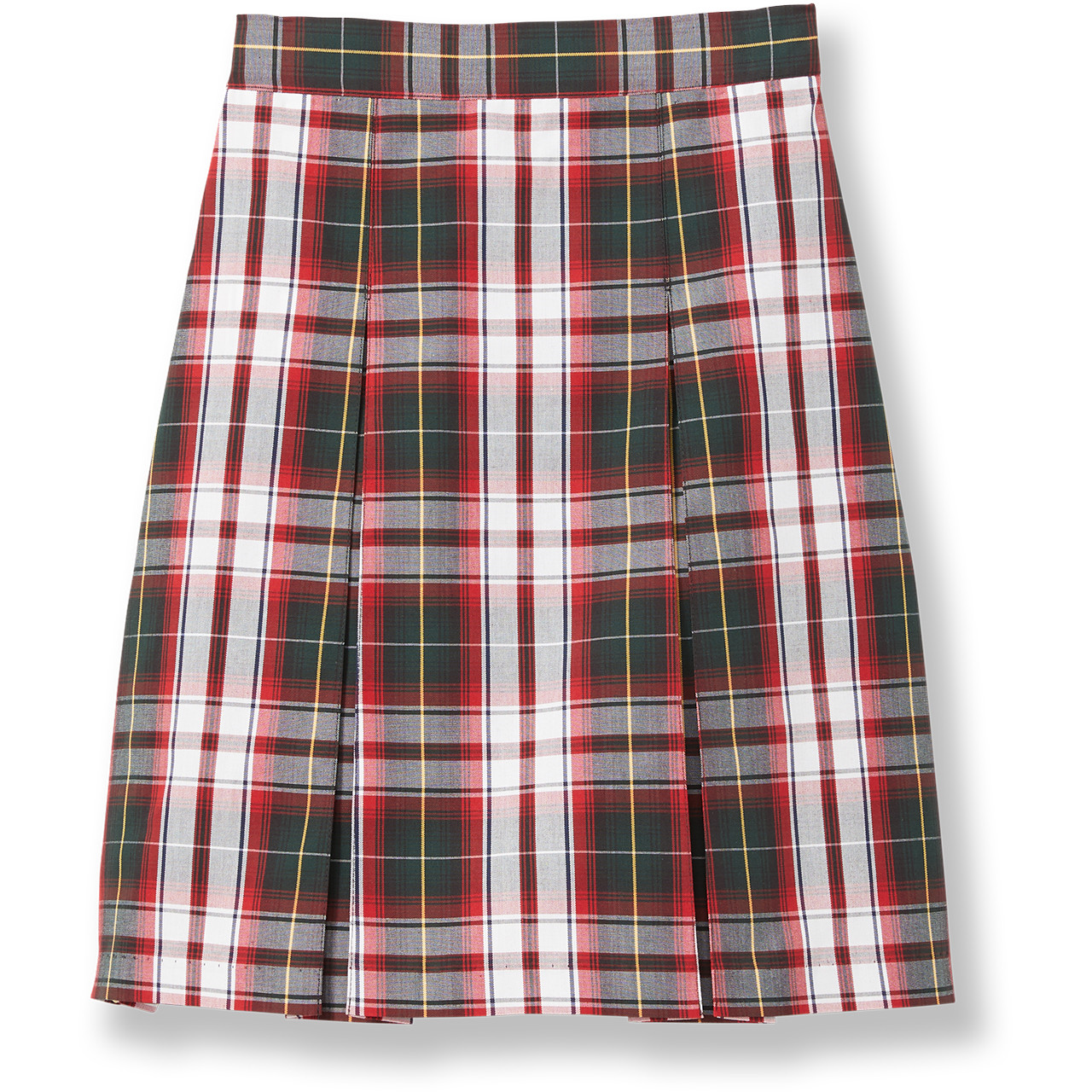 Pleated Skirt with Elastic Waist [PA040-34-40-RED PLD] - FlynnO