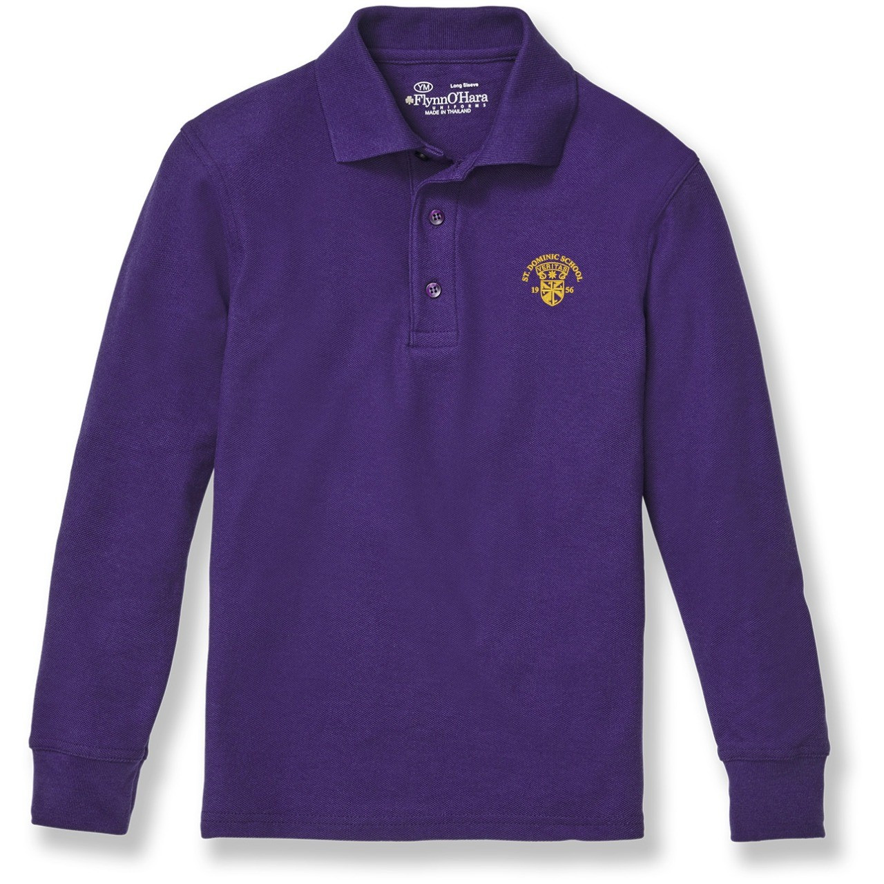 Long Sleeve Polo Shirt with embroidered logo [TN004-KNIT/DOM