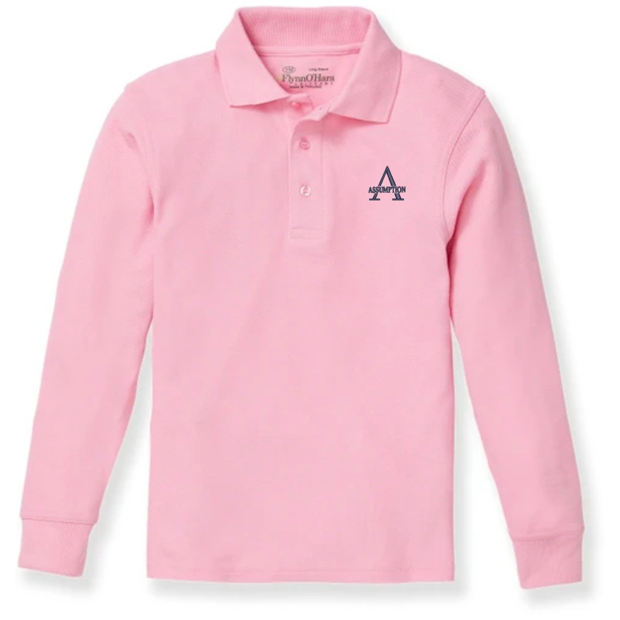 Long Sleeve Polo Shirt with embroidered logo [NJ023-KNIT/A M-PINK