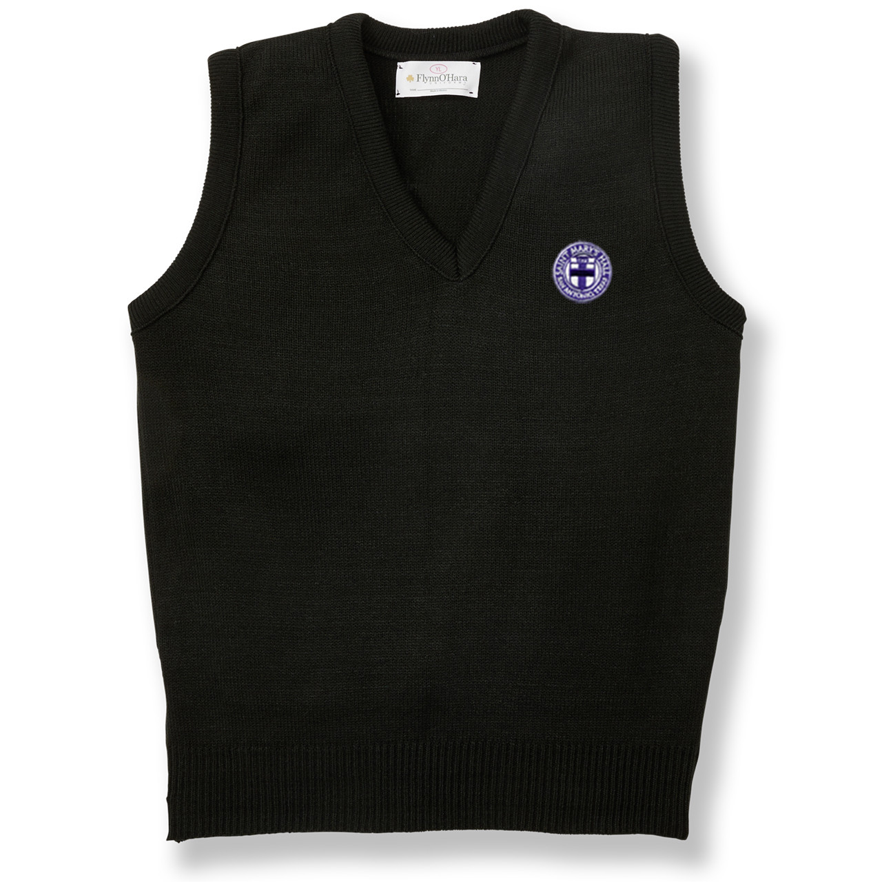 V-Neck Sweater Vest with embroidered logo [TX003-6600/TX3-BLACK