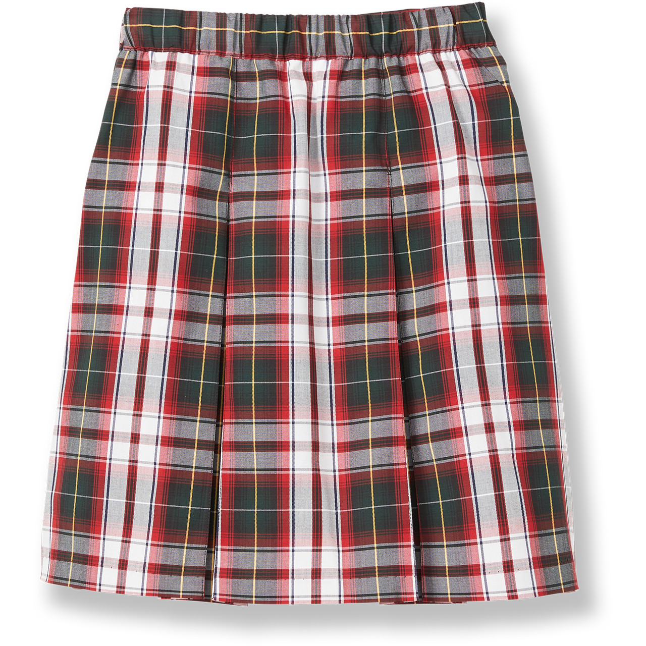 Pleated Skirt with Elastic Waist [NJ040-34-40-RED PLD] - FlynnO