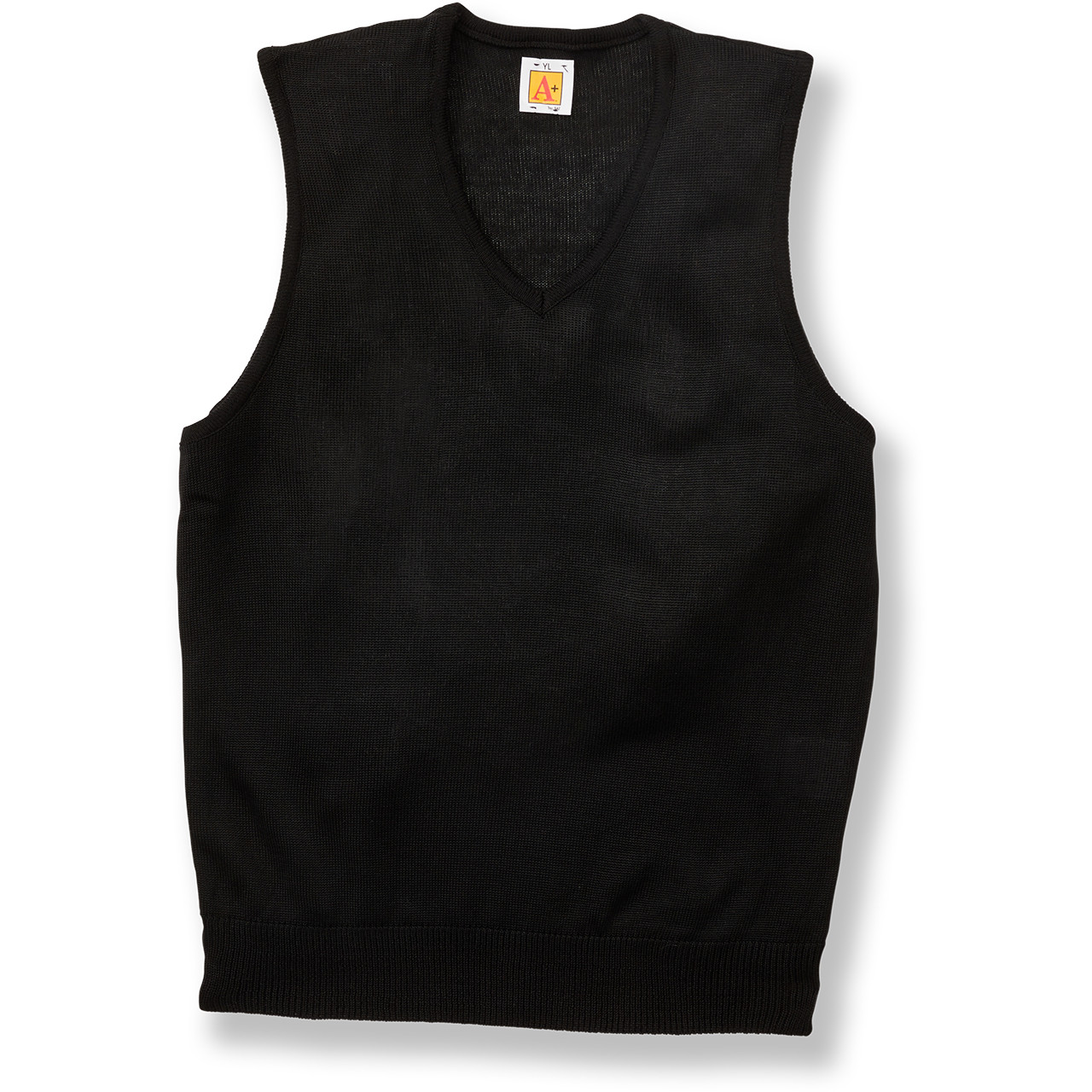 Fine Gauge V-Neck Sweater Vest with embroidered logo [WI005-6433