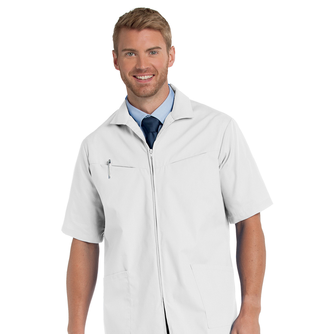 Zip Front Top [AK040-1140-WHITE] - FlynnO'Hara Uniforms