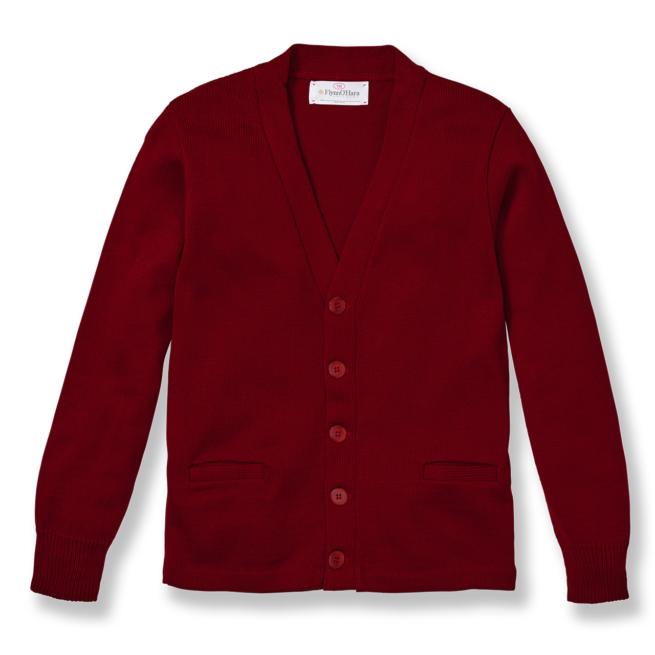 V-Neck Cardigan Sweater [MD083-1001-PR RED] - FlynnO'Hara Uniforms