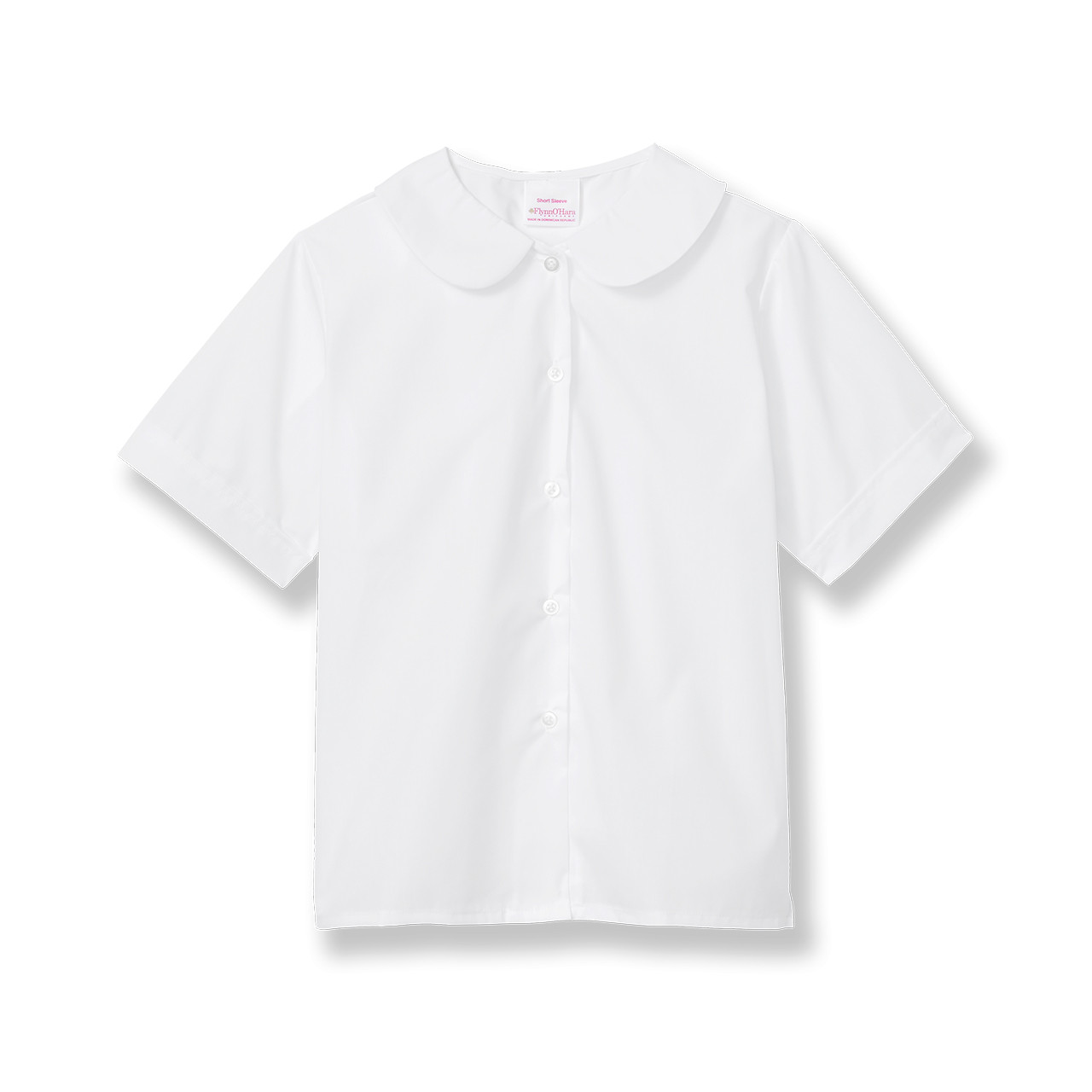 Short Sleeve Peterpan Collar Blouse [NY075-350-WHITE] - FlynnO