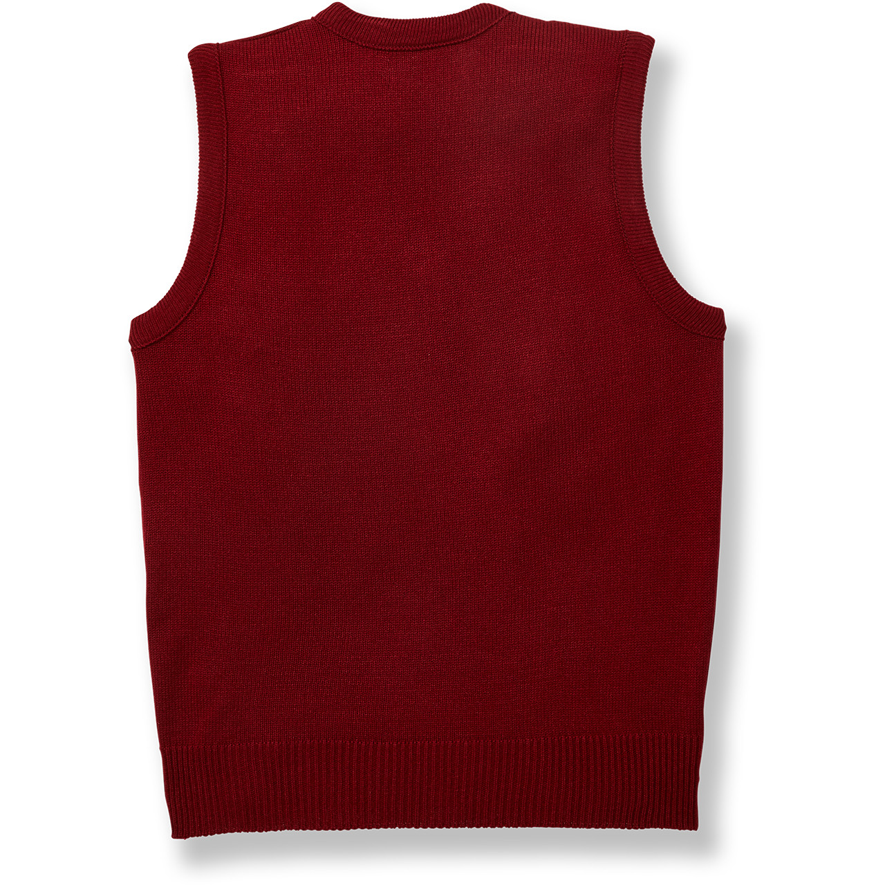 V-Neck Sweater Vest with embroidered logo [NY319-6600/CHB-CARDINAL