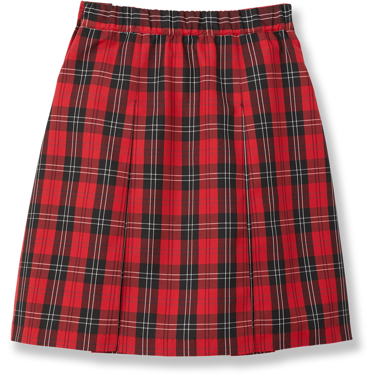 Pleated Skirt with Elastic Waist [PA348-34-70-RED PLD] - FlynnO