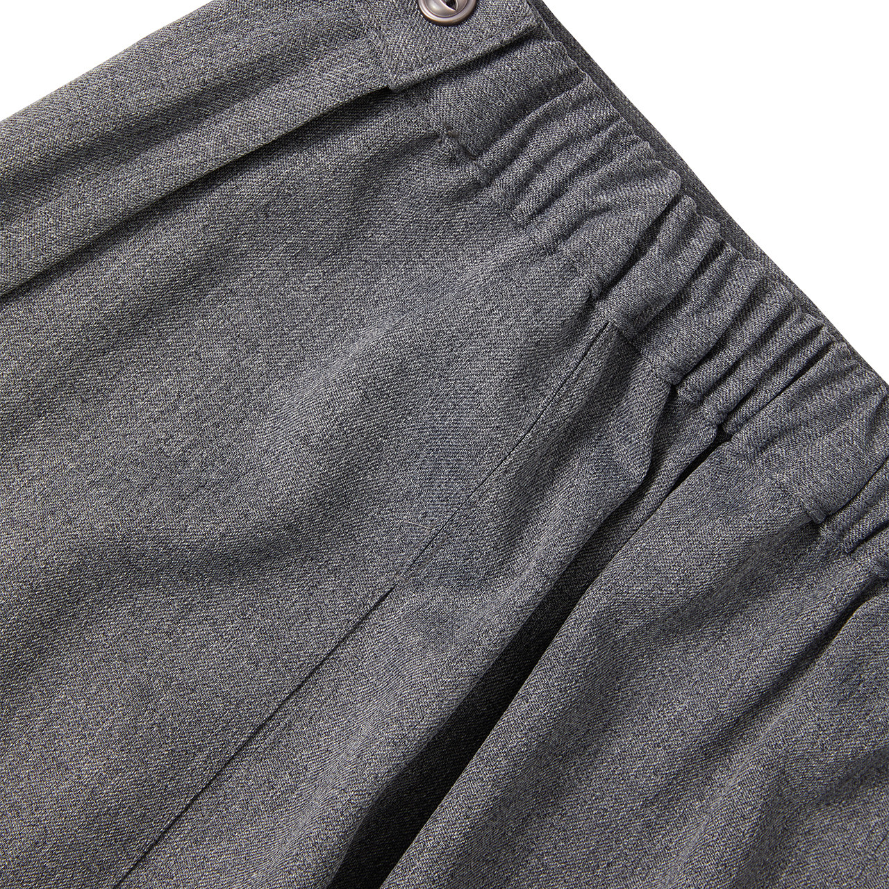 FREY フレイDOUBLE POCKET SKIRT/Iron gr Pleated Skirt with Elastic Waist [NJ762-34-8-GREY] - FlynnO'Hara