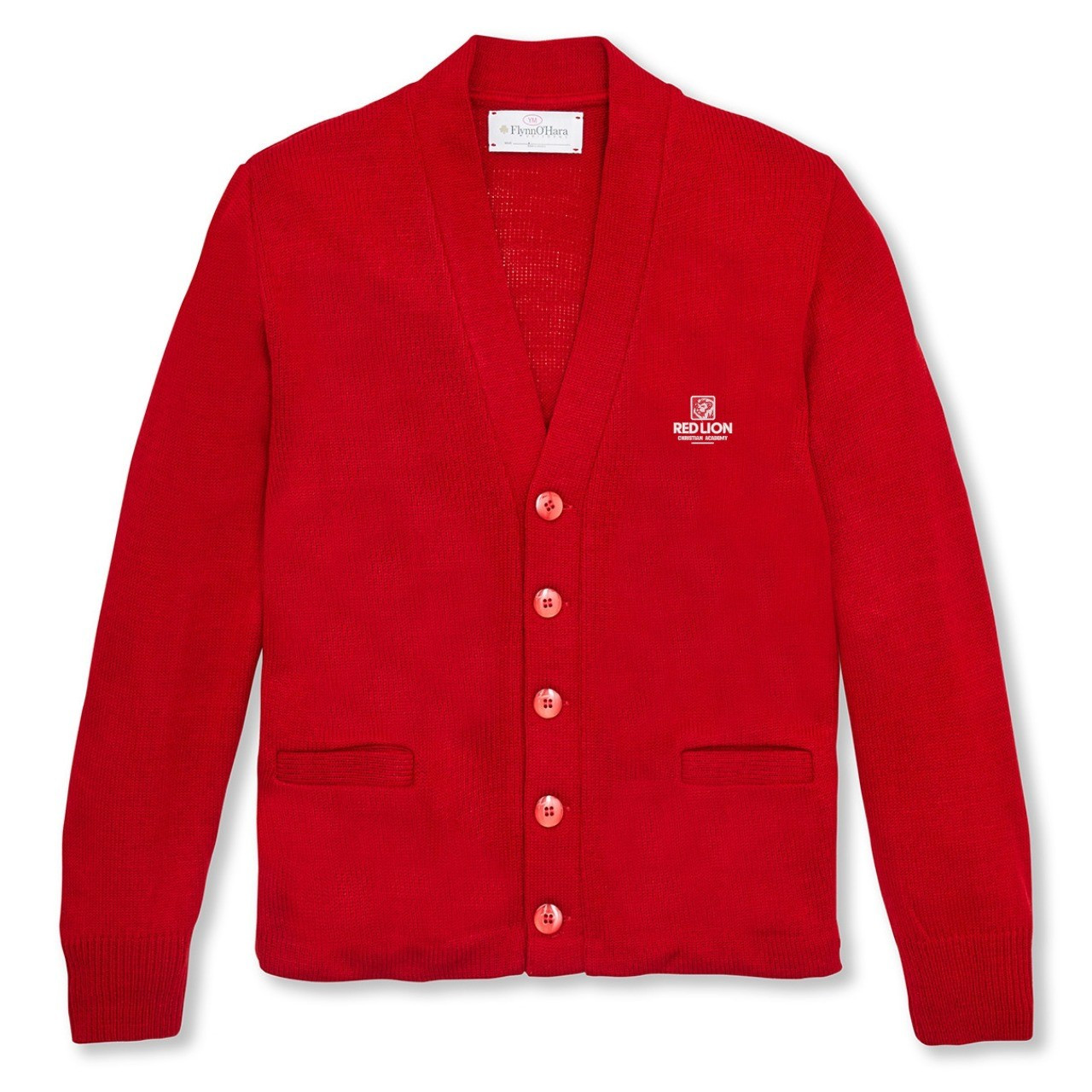 V-Neck Cardigan Sweater with embroidered logo [DE042-1001/RLC
