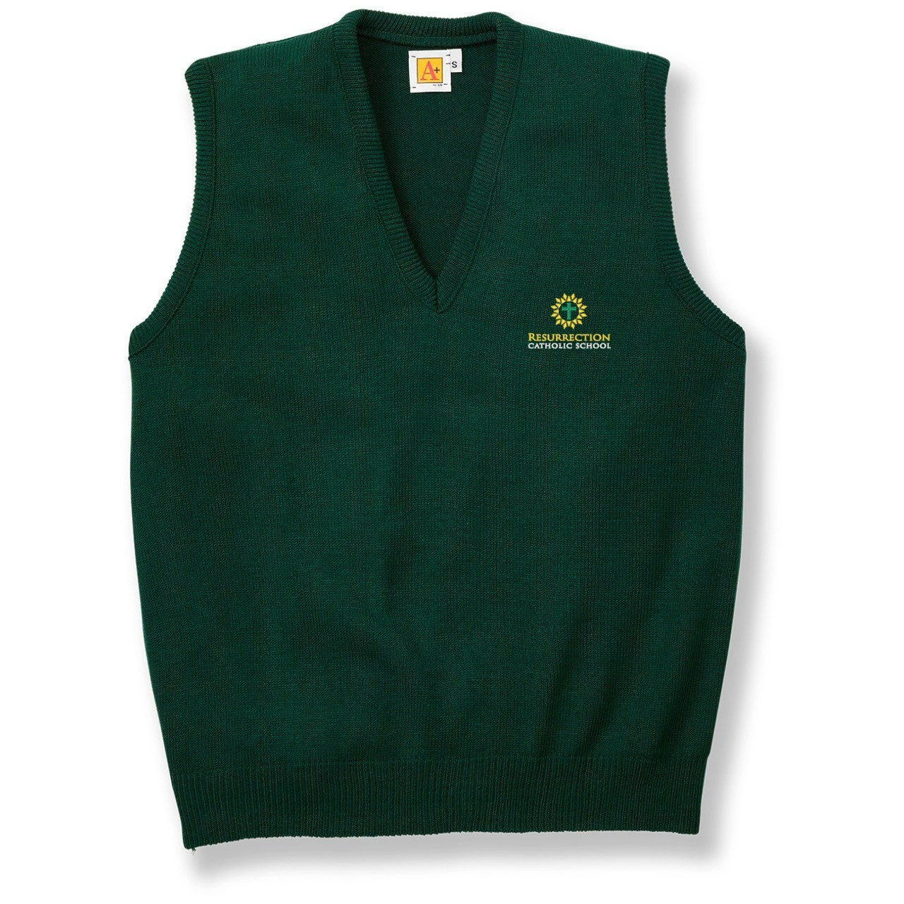 V-Neck Sweater Vest with embroidered logo [NJ685-6600/RSC-GREEN