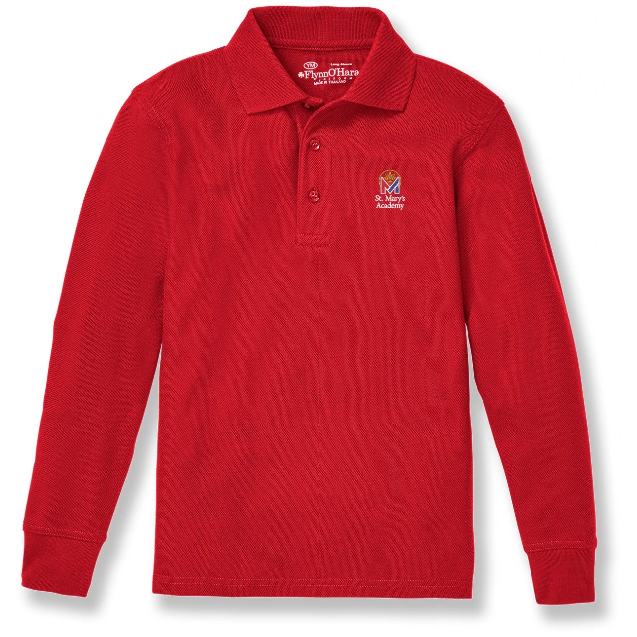 Long Sleeve Polo Shirt with embroidered logo [GA054-KNIT/MFA-RED