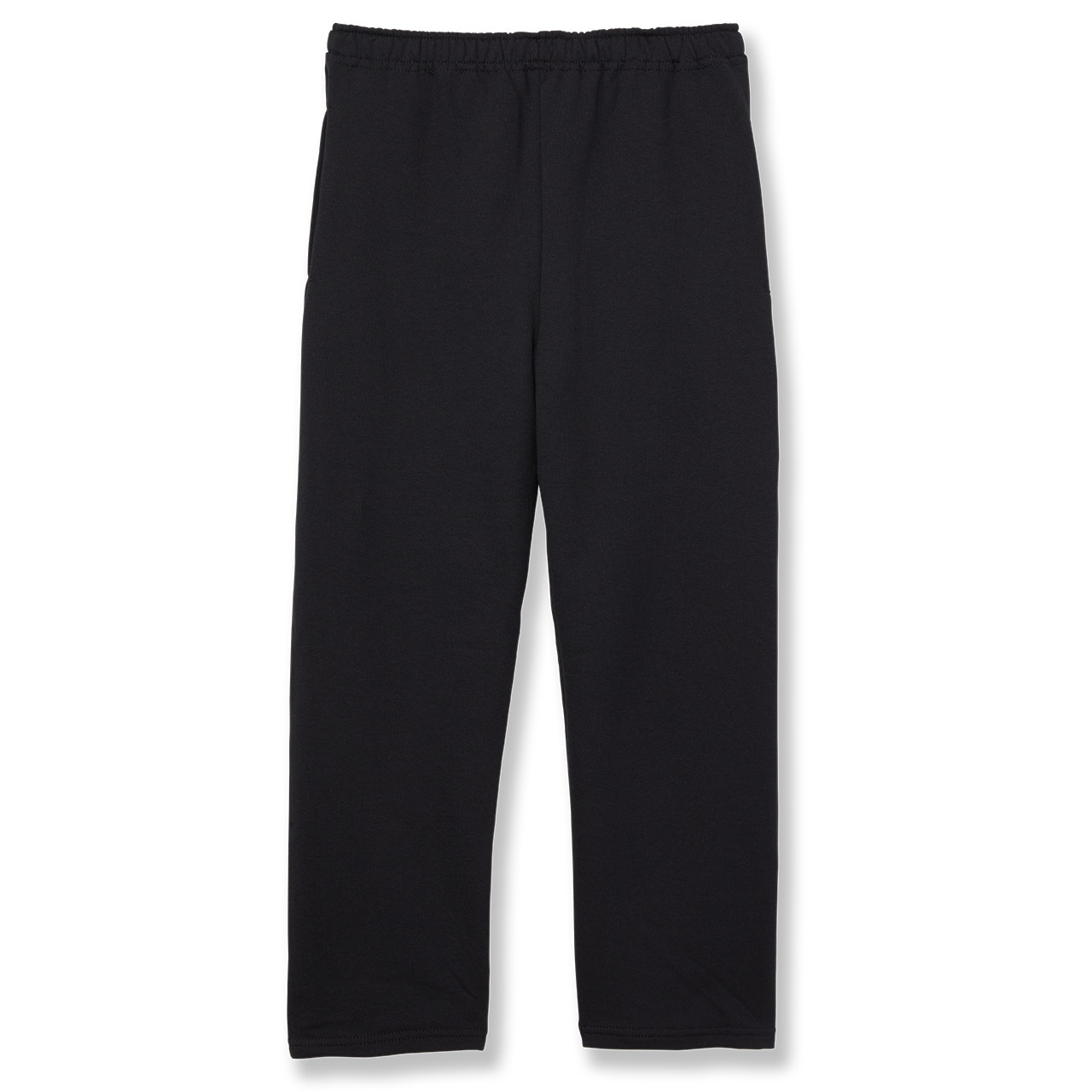 Open Bottom Sweatpants with heat transferred logo [DC034-974-BLACK]
