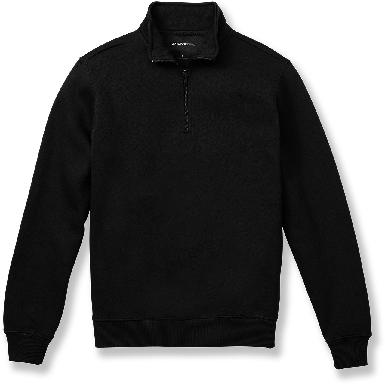1/4 Zip Sweatshirt with heat transferred logo [NJ249-ST253PCT-BLACK] -  FlynnO'Hara Uniforms