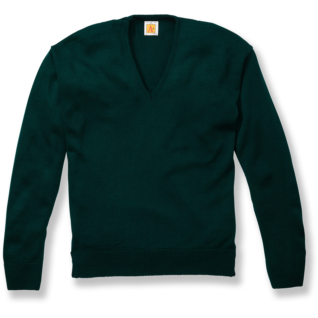 Fine Gauge V-Neck Sweater [AK021-6432-GREEN] - FlynnO'Hara Uniforms