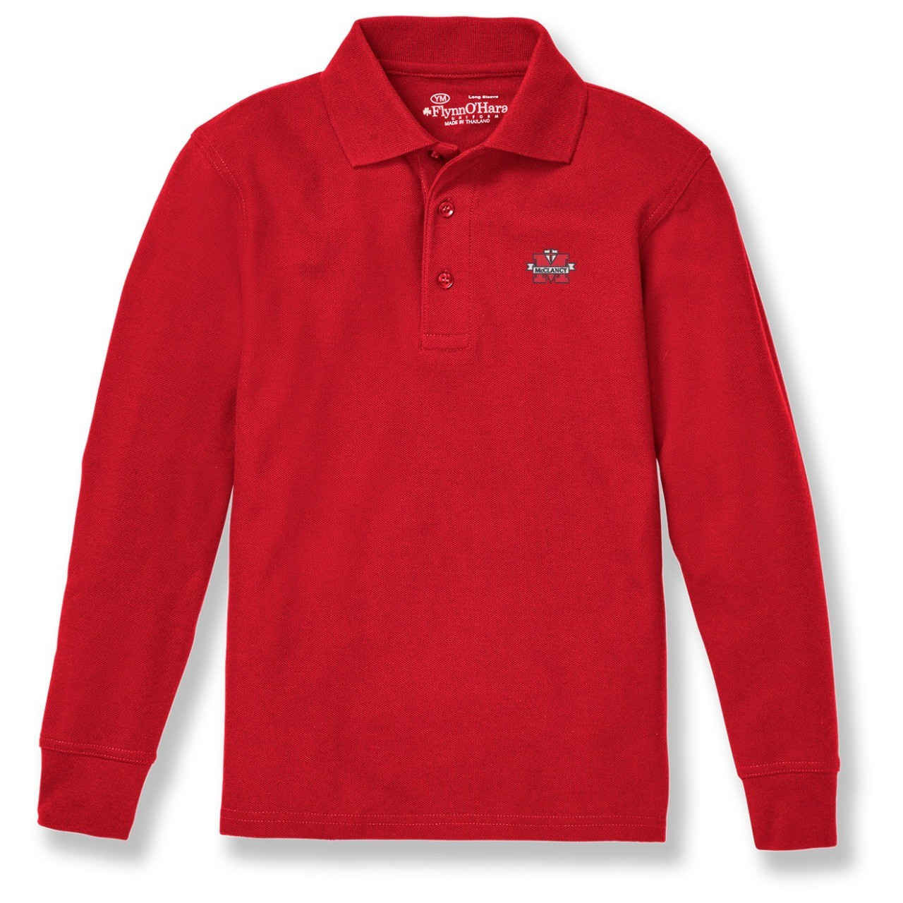 き*ん様 #FR2GOLF / LONG SLEEVE POLO 限定品 Long Sleeve Polo Shirt with embroidered logo [NY657-KNIT/MCC-RED