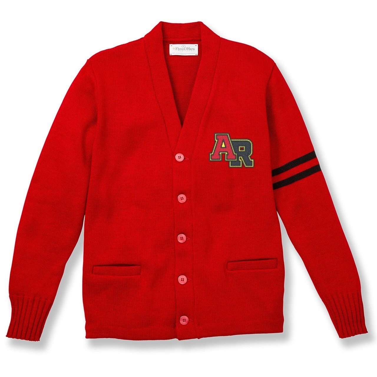 V-Neck Varsity Cardigan Sweater with embroidered logo [PA526-3469