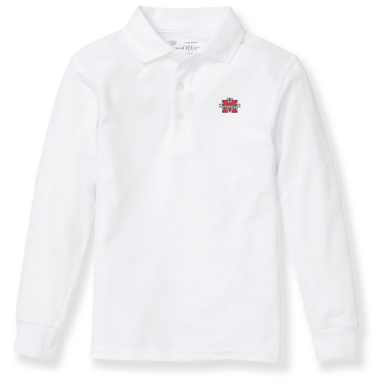 Long Sleeve Polo Shirt with embroidered logo [NY657-KNIT/MCC-WHITE