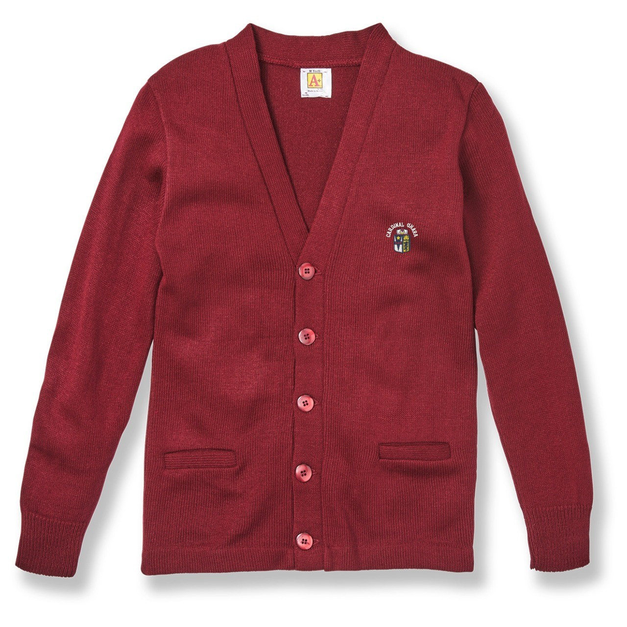 ＜6(ROKU)＞WOOL WAPPEN V NECK CARDIGAN V-Neck Cardigan Sweater with embroidered logo [PA521-1001/COS