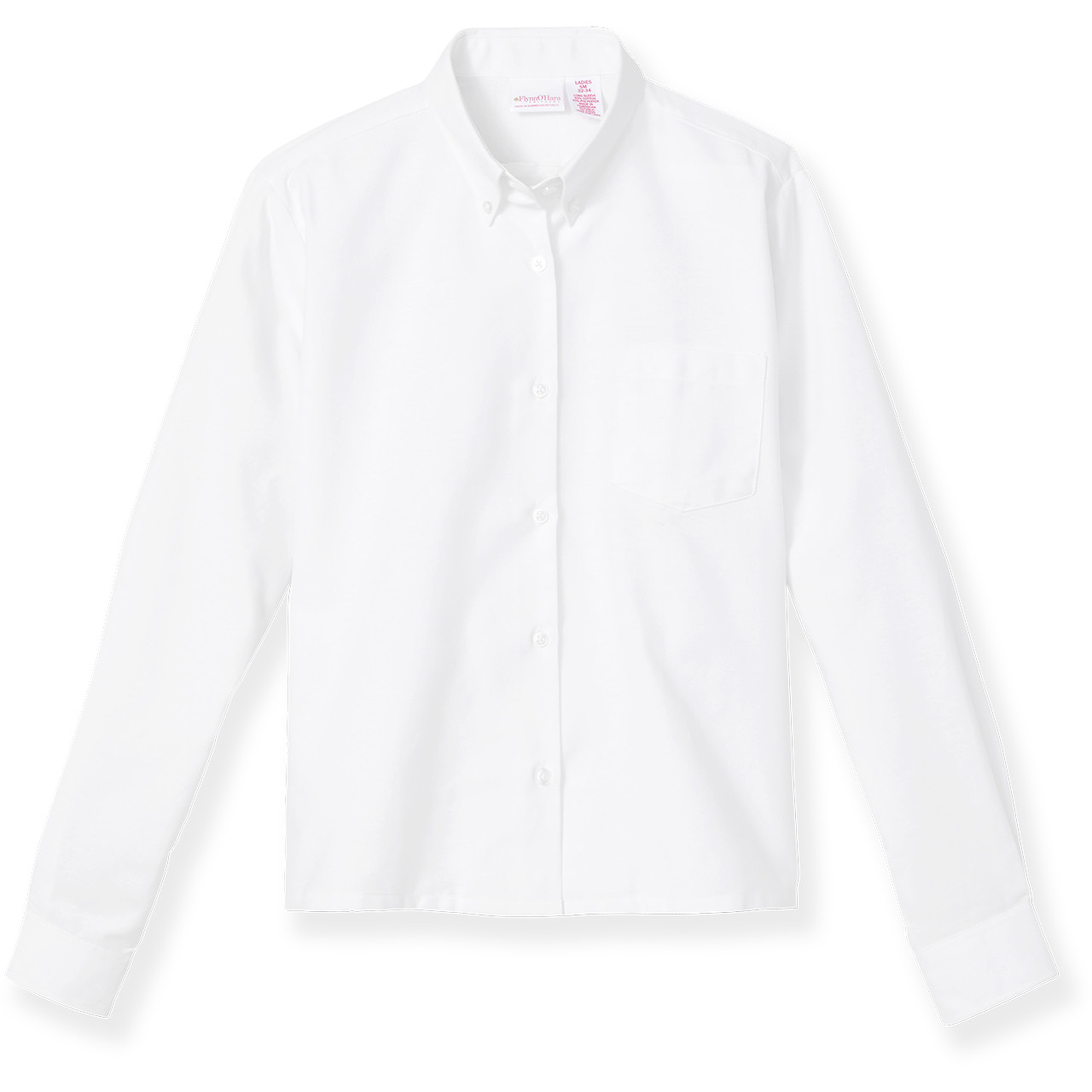 Long Sleeve Hemmed Bottom Oxford [NY556-341-WHITE] - FlynnO'Hara