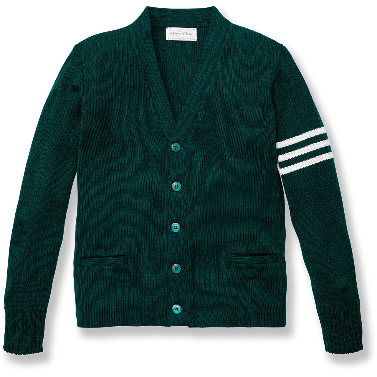 V-Neck Varsity Cardigan Sweater with embroidered logo [NJ028