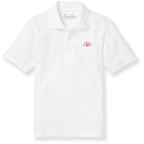 Short Sleeve Polo Shirt with embroidered logo [FL030-KNIT-DCM-WHITE]