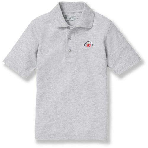 Short Sleeve Polo Shirt with embroidered logo [FL030-KNIT-DCM-ASH]