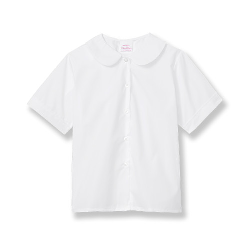 Short Sleeve Peterpan Collar Blouse [NJ011-350-WHITE]