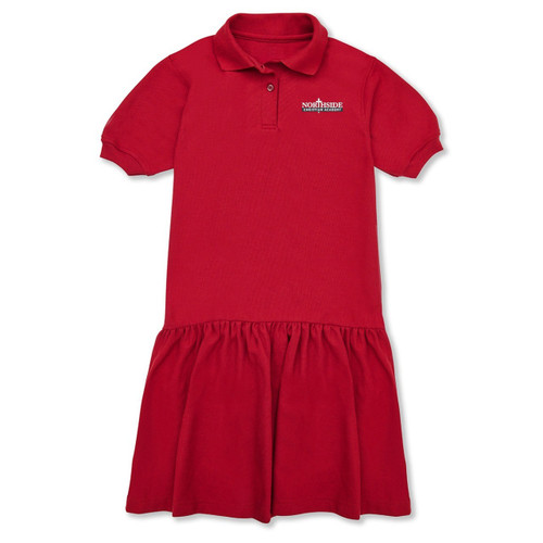 Short Sleeve Jersey Knit Dress with embroidered logo [SC007-7737-NSC-RED]