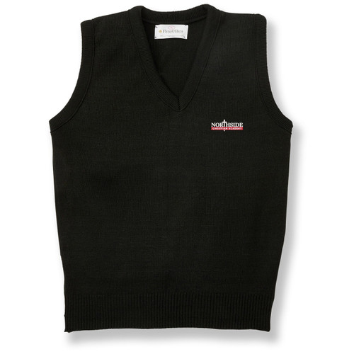 V-Neck Sweater Vest with embroidered logo [SC007-6600/NSC-BLACK]