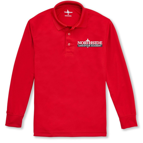 Long Sleeve Polo Shirt with embroidered logo [SC007-KNIT/NSC-RED]