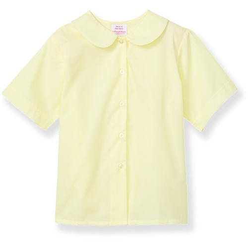 Short Sleeve Peterpan Collar Blouse with heat transferred logo [TX186-350-YELLOW]