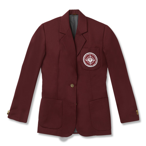 Girls' Poly/Wool Blazer with school emblem [NY556-1855/SH2-MAROON]