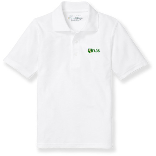 Short Sleeve Polo Shirt with embroidered logo [TN001-KNIT-FIA-WHITE]