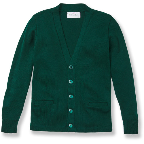 V-Neck Cardigan Sweater with embroidered logo [AR003-1001/CKF-GREEN]