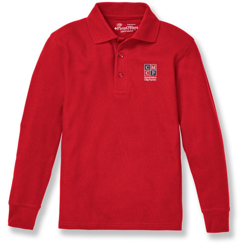 Long Sleeve Polo Shirt with embroidered logo [FL033-KNIT/CHM-RED