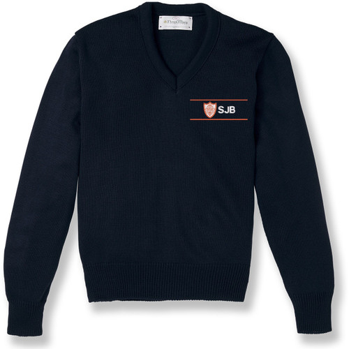 V-Neck Pullover Sweater with embroidered logo [NY041-6500/JBD-NAVY]