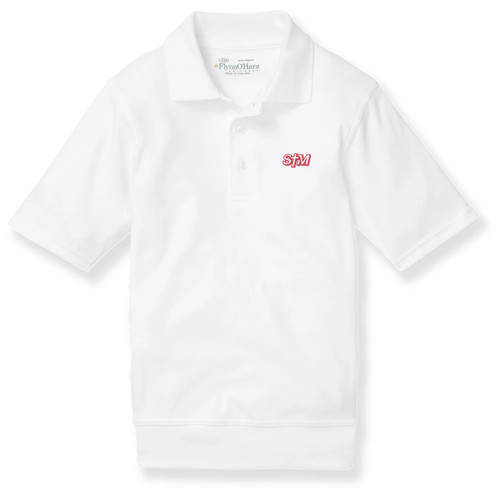 Short Sleeve Banded Bottom Polo Shirt with embroidered logo [PA083-9611/TMA-WHITE]