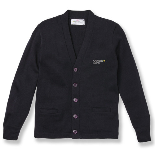 V-Neck Cardigan Sweater with embroidered logo [PA145-1001/GMH-NAVY]