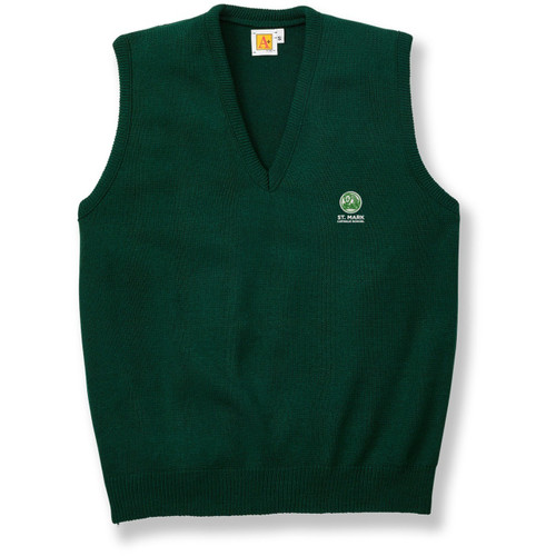 V-Neck Sweater Vest with embroidered logo [TX186-6600/M68-GREEN]