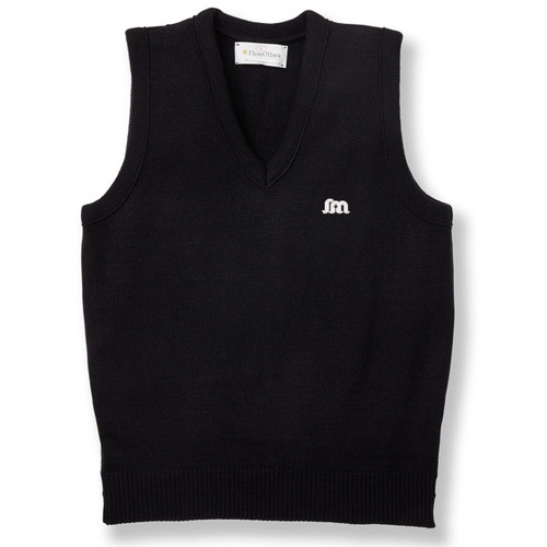 V-Neck Sweater Vest with embroidered logo [MD140-6600/MBA-NAVY]