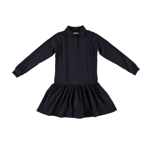 Long Sleeve Jersey Knit Dress with embroidered logo [VA047-7637/WLA-DK NAVY]