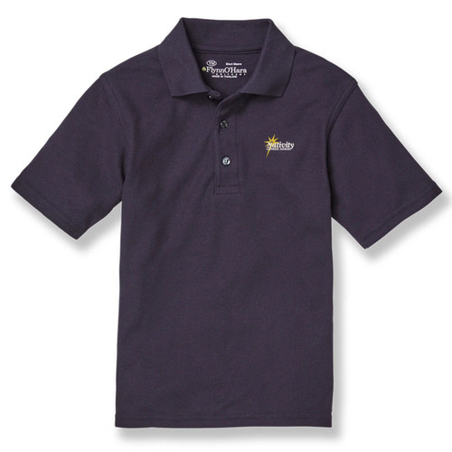 Short Sleeve Polo Shirt with embroidered logo [VA093-KNIT-NB-DK NAVY]