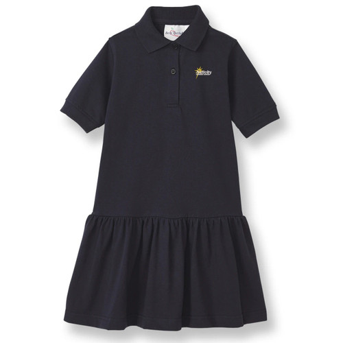 Short Sleeve Jersey Knit Dress with embroidered logo [VA093-7737-NB-DK NAVY]
