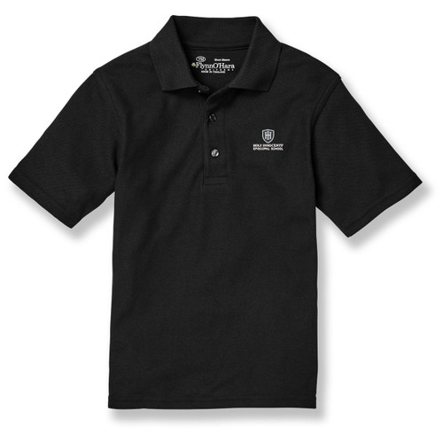 Short Sleeve Polo Shirt with embroidered logo [GA055-KNIT-HIE-BLACK]