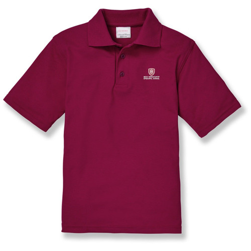 Short Sleeve Polo Shirt with embroidered logo [GA055-KNIT-HIE-CARDINAL]