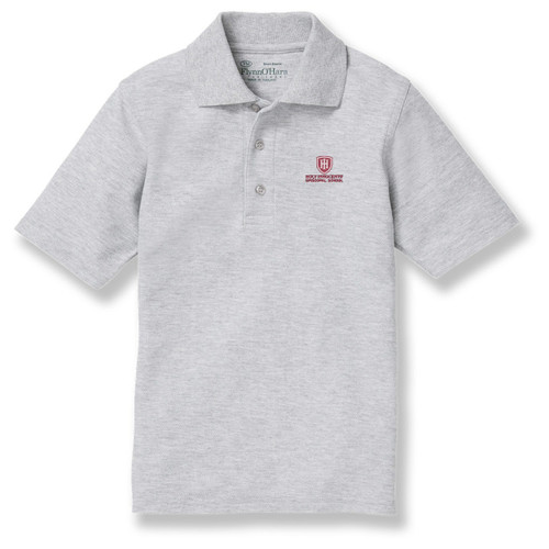 Short Sleeve Polo Shirt with embroidered logo [GA055-KNIT-HIE-ASH]