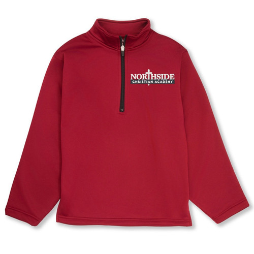 1/4-Zip Performance Fleece Pullover with embroidered logo [SC007-6133/NSC-RED]