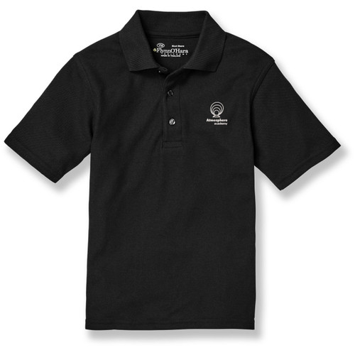 Short Sleeve Polo Shirt with embroidered logo [NY390-KNIT-ATM-BLACK]