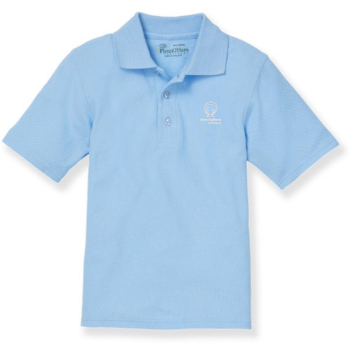 Short Sleeve Polo Shirt with embroidered logo [NY390-KNIT-ATM-BLUE]