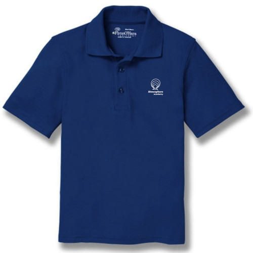 Short Sleeve Polo Shirt with embroidered logo [NY390-KNIT-ATM-NAVY]
